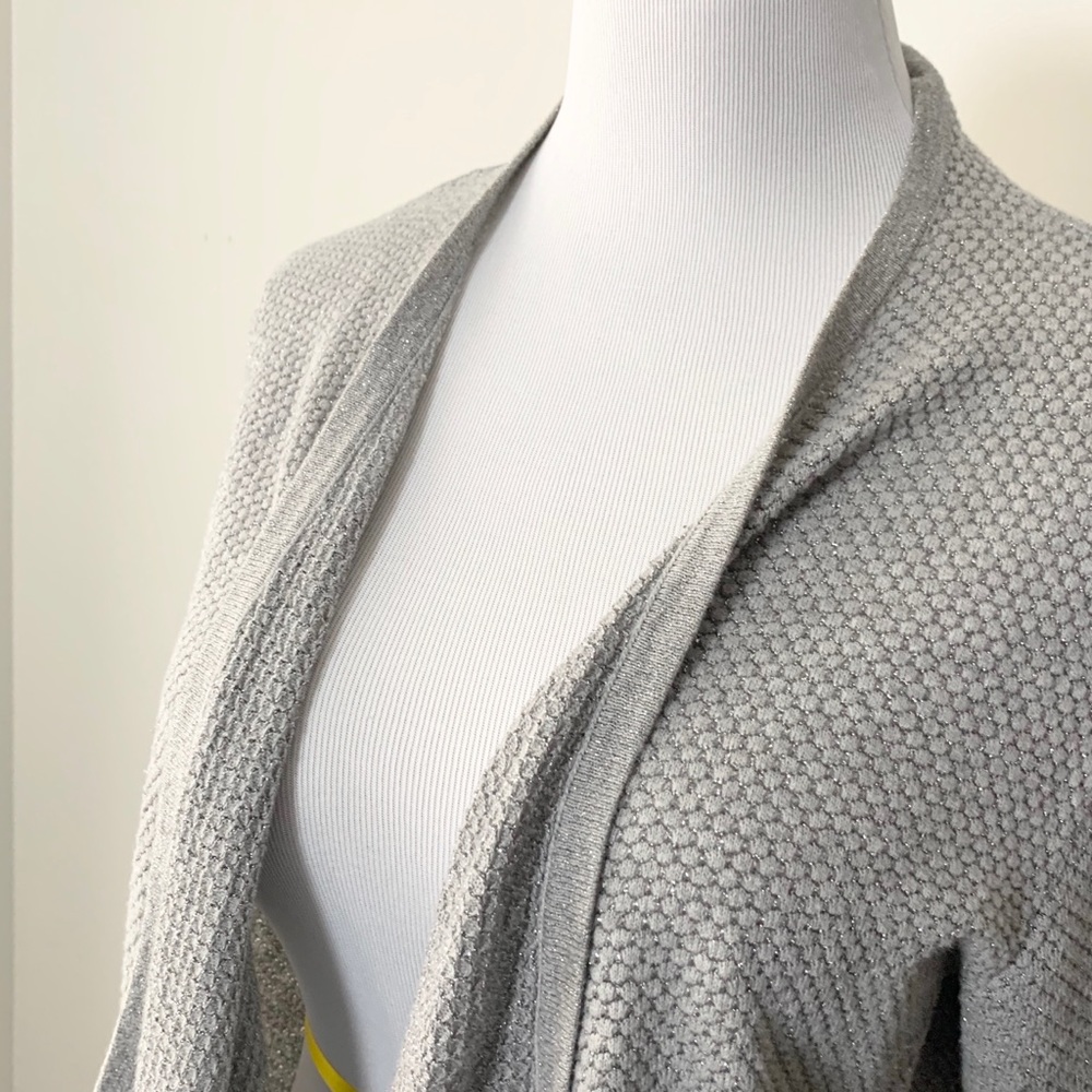 Jones New York XL grey metallic drape cardigan